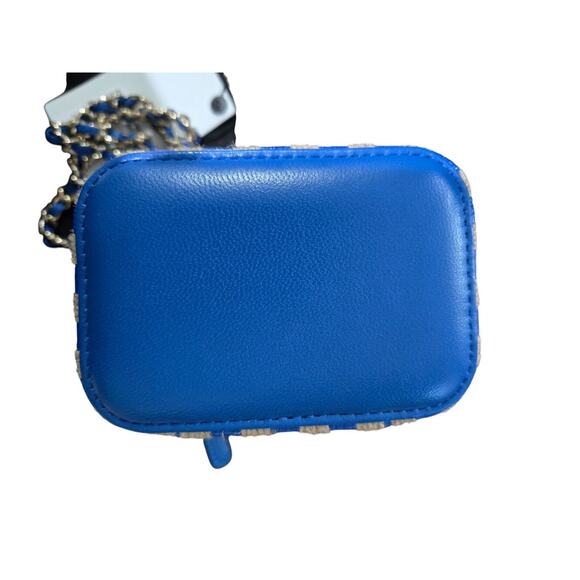 Chanel Raffia Mini Vanity Case Jute Blue & Beige (15019) - Picture 11 of 12